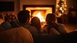 © wicha - living room with a warm fire burning, family members gathered together, enjoying each others company and the happiness of being home