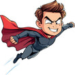 © frrlbt - Vsai young superhero boy flying and wearing a cape and gloves