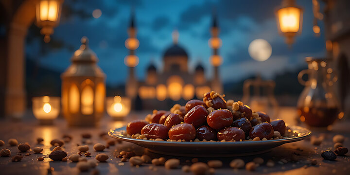A lone man praying in a mosque,Arabesque lantern,ramadan kareem islamic greeting card background,Ramadan Mubarak,Ramadan,Romjan,background image