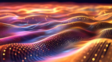 Poster - detailed image of light waves propagating through a transparent medium, explaining how the speed of 