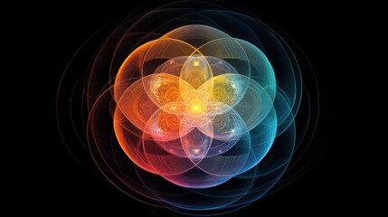 Poster - A diagram of electron shells around an atom, showing how electrons occupy different energy levels