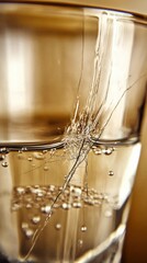 Poster - breaking glass water reflection indoor setting close-up abstract concept artistic viewpoint