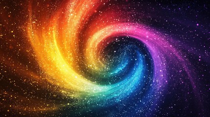 Poster - a digital artwork featuring swirling particles in vibrant colors, forming a mesmerizing vortex again