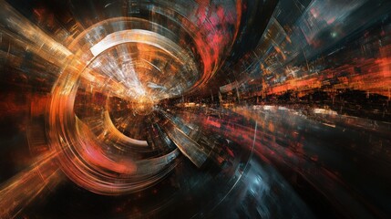 Poster - a digital artwork showing the effects of traveling at the speed of light and time dilation