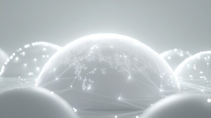 Poster - Futuristic Digital Globe with Connected Lines and Bright Sphere Elements