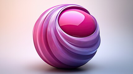 Poster - Abstract Swirling Sphere Pink Purple Design