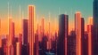 © TopMedia - Futuristic Cityscape with Neon Lights at Sunset in Vibrant Colors