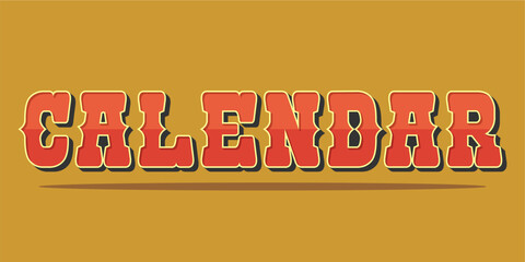 Fototapete - calendar typography art design creative illustration