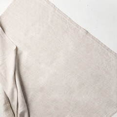 Canvas Print - Minimalist Linen Tablecloth Soft Neutral Tones and Simple Elegance