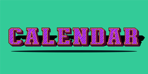 Fototapete - calendar typography art design creative illustration