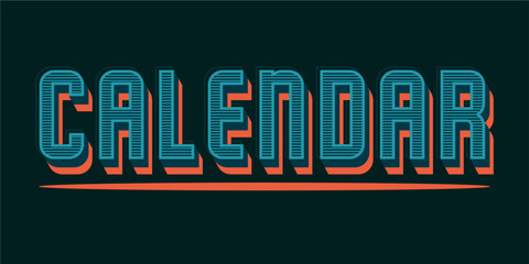 Fototapete - calendar typography art design creative illustration