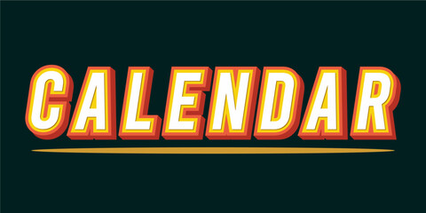 Fototapete - calendar typography art design creative illustration
