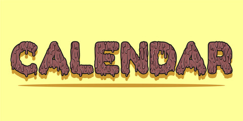 Fototapete - calendar typography art design creative illustration