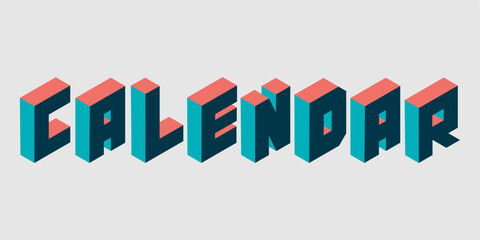Fototapete - calendar typography art design creative illustration