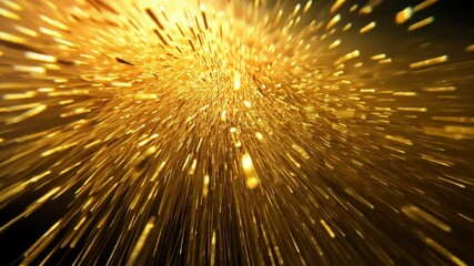 Poster - Radiant burst of golden sparks in dynamic motion