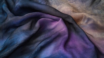 Poster - A shimmering silk fabric with a rich dark blue and purple gradient, reflecting light beautifully to create a soft, luxurious look.