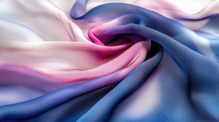 Poster - A silky smooth, softly draped fabric with dark blue, purple, and pink highlights, forming graceful, flowing lines.