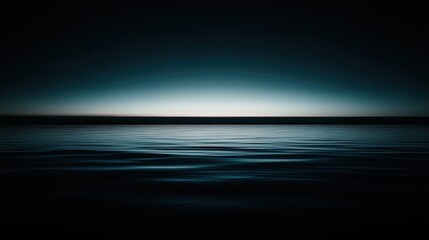 Poster - Blurred gradient in deep black and blue, evoking a calm and moody atmosphere, ideal for professional branding.