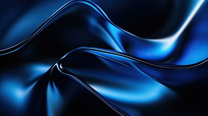 Poster - Blurred gradient in deep black and blue, evoking a calm and moody atmosphere, ideal for professional branding.