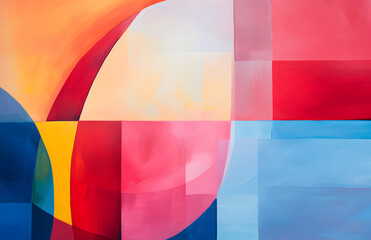 Poster - Geometric color wavy background