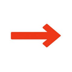 Poster - Thin red arrow icon in flat design, minimalist style for direction