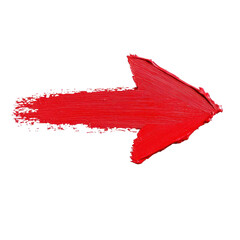 Poster - Red arrow with textured paint on transparency background, indicating direction