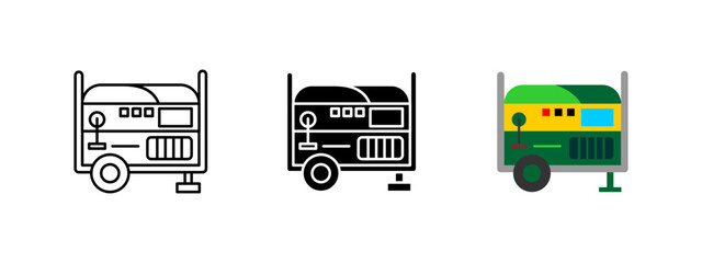 Wall Mural - portable power generator icon. mobile electricity source vector illustration. backup energy equipmen