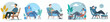 © logo - vector set of men sitting relaxed on a chair
