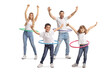 © Ljupco Smokovski - Happy family with kids spinning hula hoops