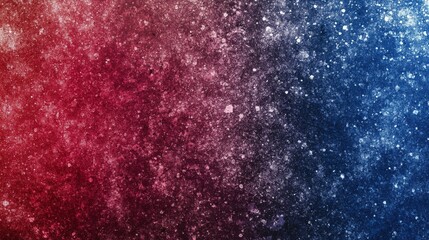 Wall Mural - Abstract cosmic dust texture with red to blue gradient and glowing speckles