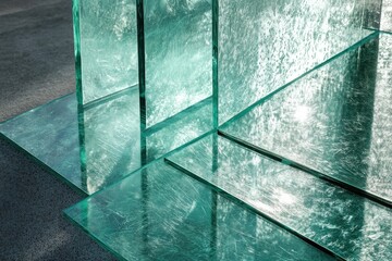 Poster - architecture and construction glass material background .