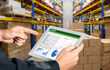 Poster - spreadsheet document information financial startup concept. data and graphs in spreadsheet documents