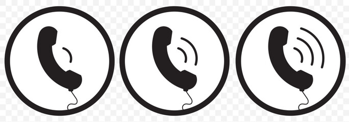 Poster - Set of flat vector call icon, phone icon, minimalist phone icon. Eps 10.