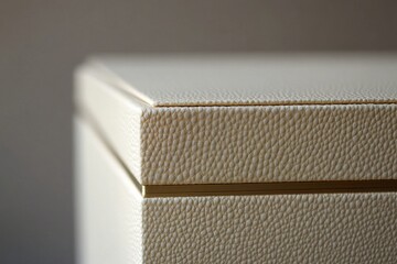 Poster - Elegant textured white box with a golden accent highlighting its sophisticated design and craftsmanship