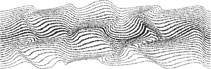 Fototapete - Glitch effect . Distorted speed lines .Abstract flow lines background . Fluid wavy shape .Rough edges .Striped linear pattern . Music sound wave . Vector illustration