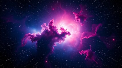 Wall Mural - captivating cosmic spectacle of vibrant nebula colors in deep space background