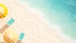 © Chanchira - Summer banner background. Beach chair and umbrella beach. Vacation time