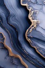Poster - gentle waves on deep navy-blue water create a calming atmosphere, enhanced by warm golden light refl
