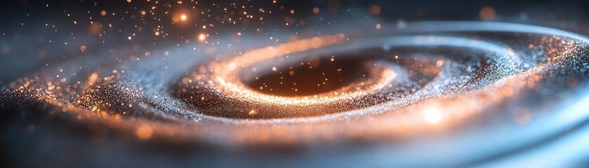 Poster - Dynamic composition features swirling cosmic dust filled with shooting light streaks, creating an energetic and ethereal atmosphere perfect for text overlays or artistic expression