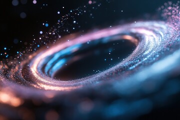 Poster - Cosmic dust swirls dynamically, illuminated by vibrant light streaks. This composition creates an energetic yet ethereal atmosphere, ideal for text overlays or contemplative visuals