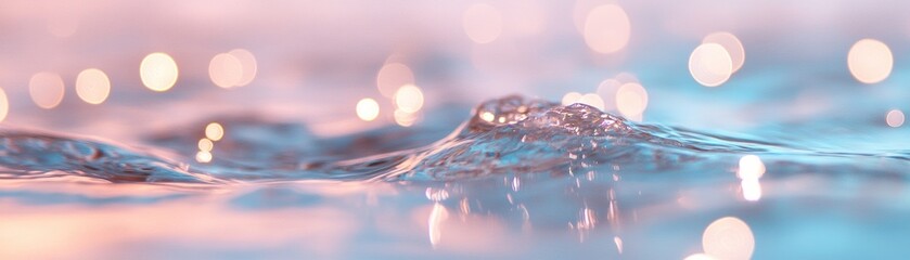 Poster - A tranquil lagoon radiates a glowing turquoise hue, with light refractions dancing gently across the water's surface, providing a serene and dreamy atmosphere ideal for branding