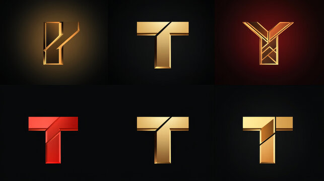 Set of alphabet symbols of letter T, such a logo. Vector version also available in gallery