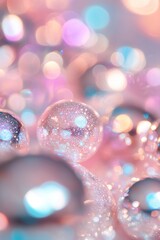 Poster - A mesmerizing display of blurred, multi-colored glowing bokeh creates an enchanting atmosphere, reminiscent of distant galaxies and stardust, ideal for artistic backgrounds and designs