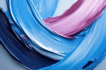 Poster - Layered bold strokes of royal blue, burgundy, and emerald green form a dramatic composition against a soft neutral background, blending elegance with artistic flair