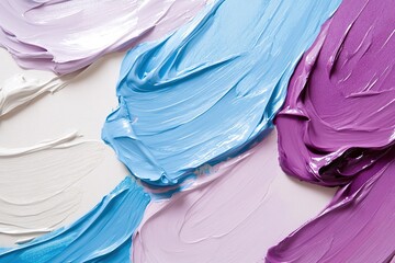 Poster - Textured acrylic strokes in royal blue and burgundy are layered over a soft neutral backdrop, showcasing a sophisticated and dramatic artistic effect. The bold colors command attention