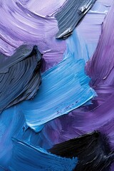 Poster - The artwork features bold, textured acrylic strokes in royal blue, burgundy, and emerald green layered over a soft neutral backdrop, showcasing a high-end dramatic effect