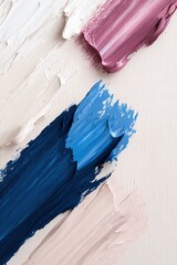 Poster - Bold, textured acrylic strokes in royal blue and burgundy contrast beautifully against a soft neutral background, enhancing the artistic quality of the work and creating visual depth