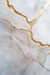 Poster - This artwork features minimalist acrylic brushstrokes in beige and charcoal, interspersed with striking gold veining, embodying modern luxury and elegance, ideal for contemporary design spaces