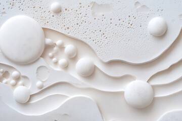 Poster - This composition showcases elegant white and platinum acrylic textures with delicate pearlescent features, creating a luxurious backdrop perfect for upscale jewelry and accessory branding