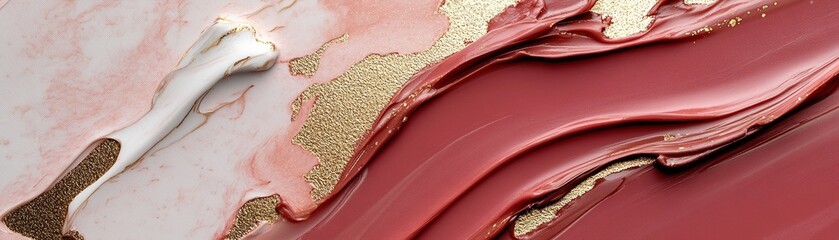 Poster - Vibrant acrylic textures blend rich crimson, deep mocha, and gold accents, forming an abstract swirl that enhances premium wine labels, whiskey branding, and high-end spirits design